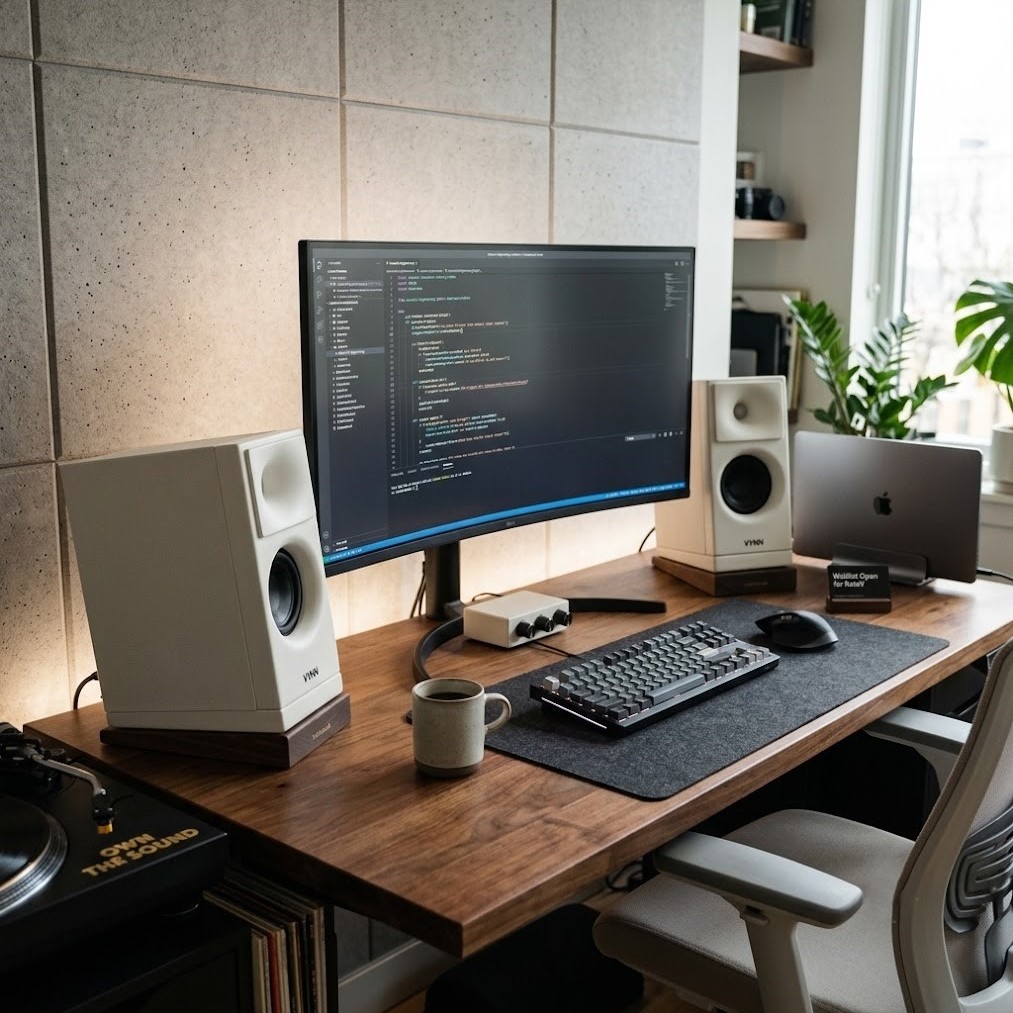 Desk setup with VYNN Flow